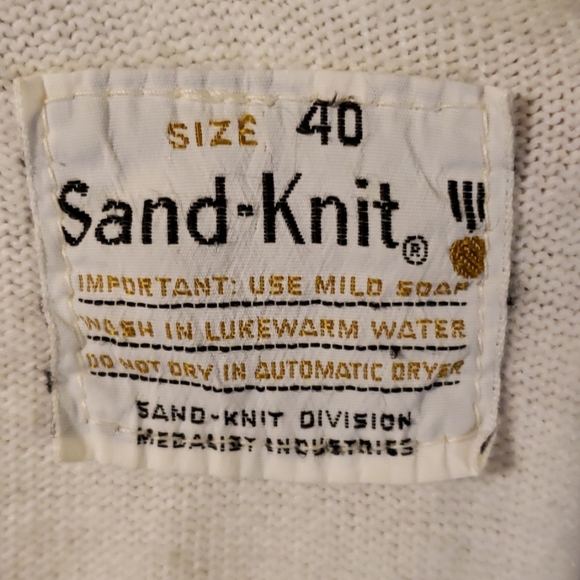 vintage sand knit swether SZ 40 - Picture 5 of 6